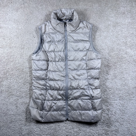 Eddie Bauer Jackets & Blazers - Eddie Bauer Vest Womens Small Gray Full Zip Sleeveless Down Puffer EB650